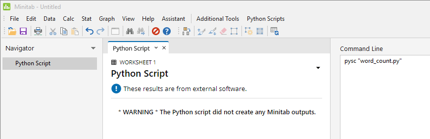 python error did not create minitab outputs
